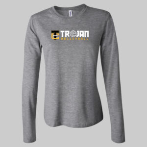 Bella + Canvas Women's Long Sleeve Tee - Trojan Volleyball Logo