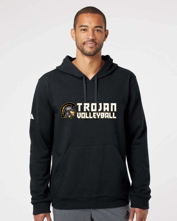 Adidas Fleece Hooded Sweatshirt - Helmet Logo - Image 4