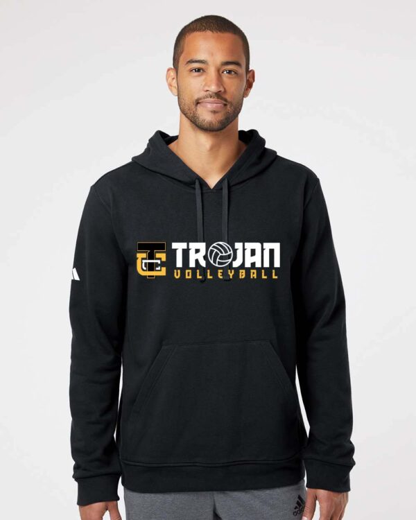 Adidas Fleece Hooded Sweatshirt - Trojans Volleyball Logo - Image 4