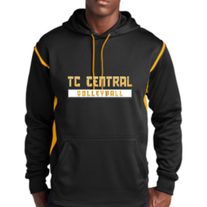 Sport-Tek Colorblock Hoodie - TC Central Volleyball Logo